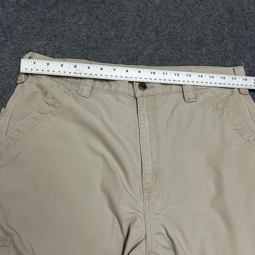 Carhartt B147 Loose Fit Canvas Carpenter Shorts Tan Khaki Men's Size 36 Workwear
